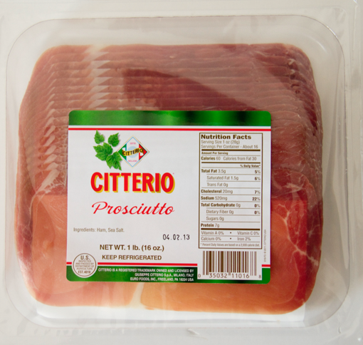 Imagen de SLICED PROSCIUTTO 6/1 LB CITTERIO