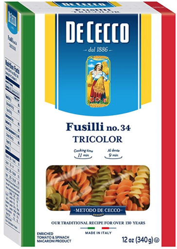 Imagen de FUSILLI(ROTTINI) TRICOLOR #34 DE CECCO