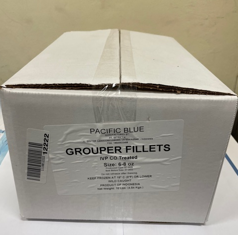 José Santiago Home Delivery. GROUPER FLT SKNL BNL 6-10 OZ PACKER LABEL